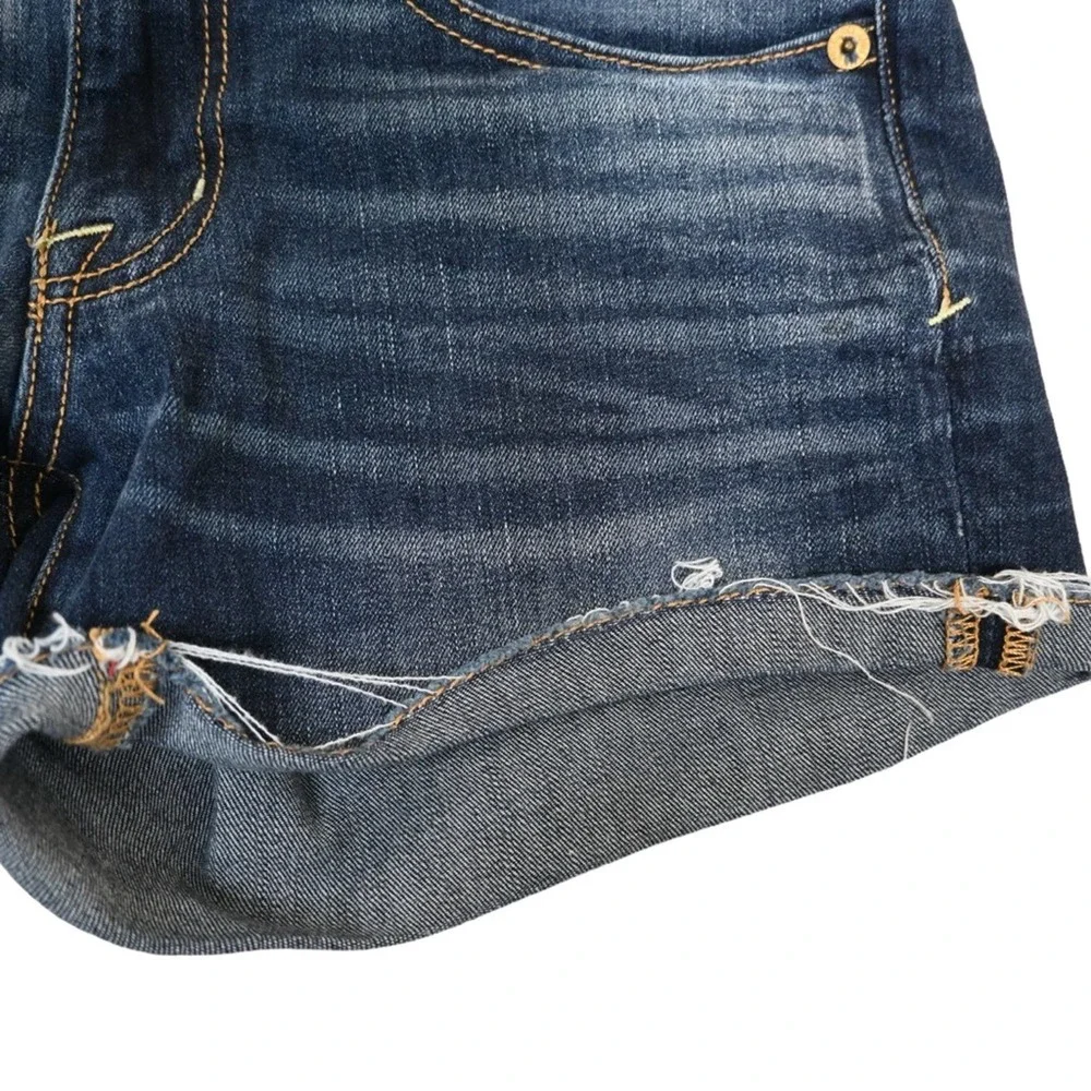 American Eagle Womens 2 Super Stretch Distressed Shortie Denim Shorts